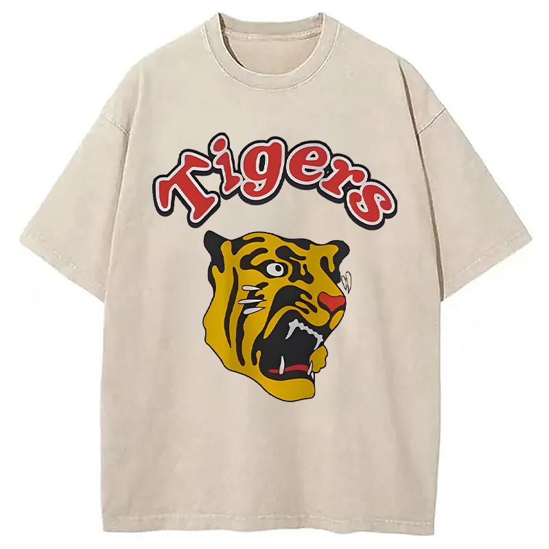 Modecanvas Vintage Hashin Tigers Japanese Baseball Washed T-Shirt