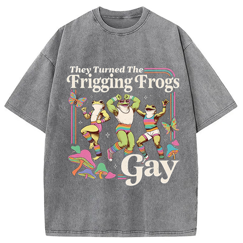 Modecanvas They Turned the Frigging Meme Washed T-Shirt-modecanvas