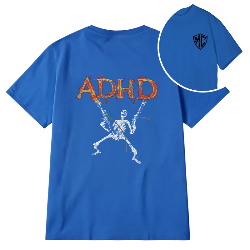 Modecanvas ADHD Skeleton DTG Printing Back Classic T-Shirt