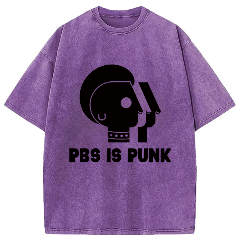 Modecanvas PBS Is Punk DTG Printing Washed T-Shirt