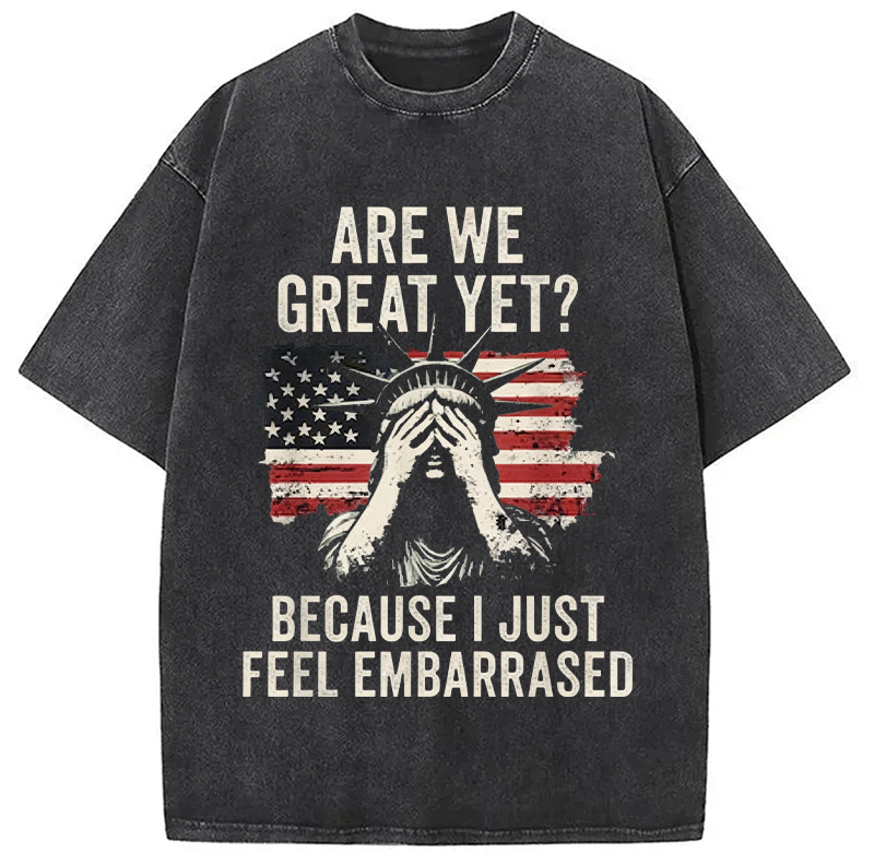 Modecanvas Are We Great Yet DTG Printing Washed T-Shirt