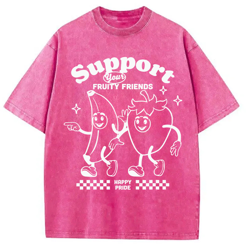 Modecanvas Support Your Fruity Friends DTG Printing Washed T-Shirt