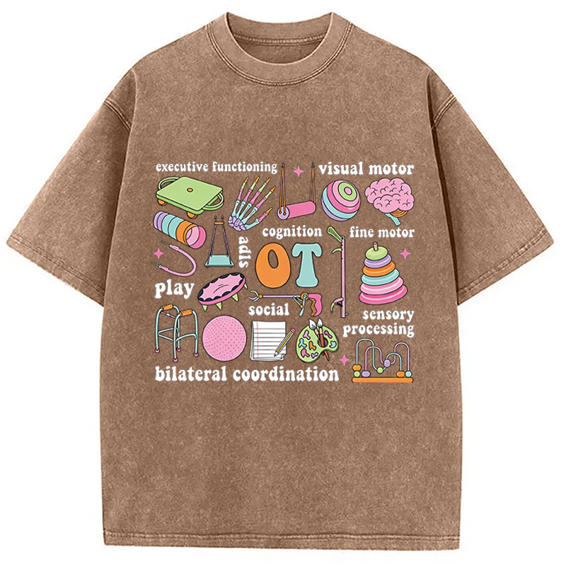 Modecanvas Funny Healthcare Meme DTG Printing Washed T-Shirt