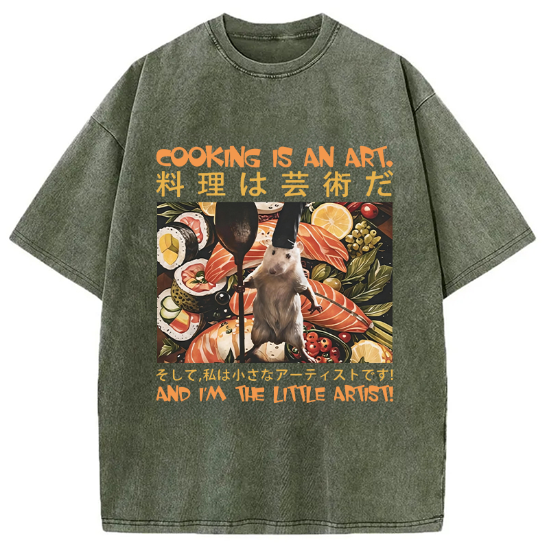 Modecanvas Cooking Is An Art And I'm The Little Artisti DTG Printing Washed T-Shirt