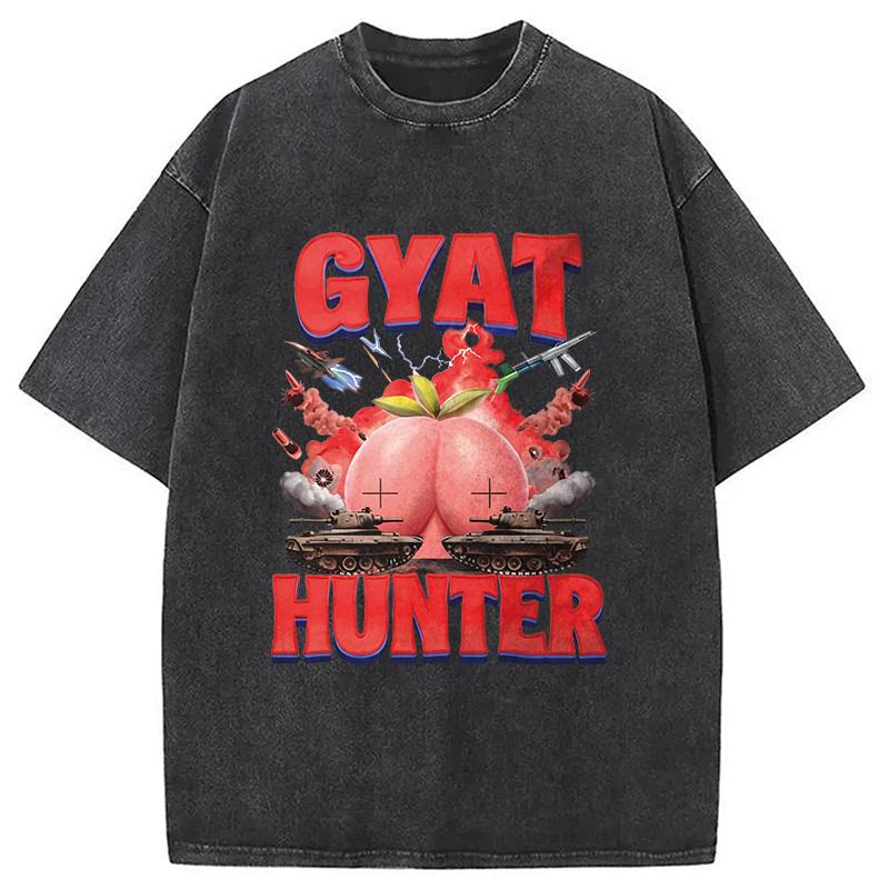 Modecanvas Gyat Hunter DTG Printing Washed T-Shirt