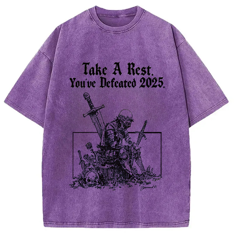 Modecanvas Take A Rest DTG Printing Washed T-Shirt