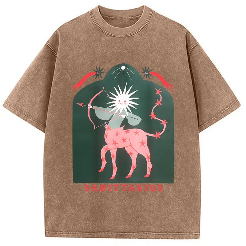 Modecanvas Sagittarius Riso Washed T-Shirt