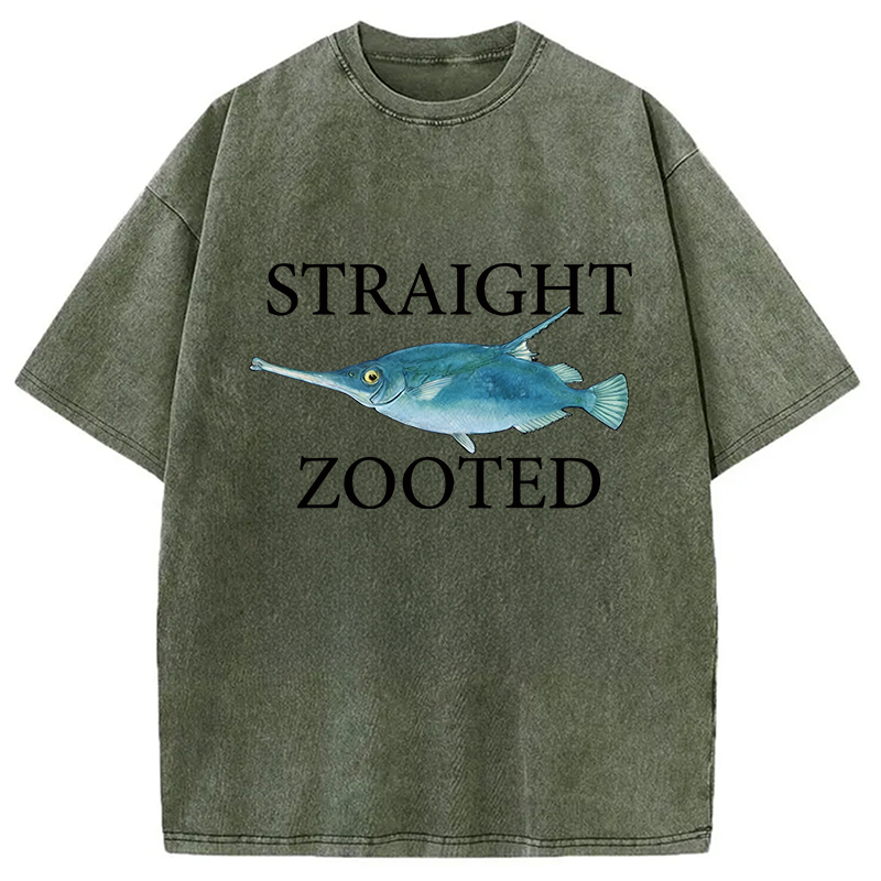 Modecanvas Straight Zooted DTG Printing Washed T-Shirt