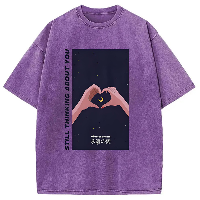 Modecanvas Still Thinking About You Washed T-Shirt