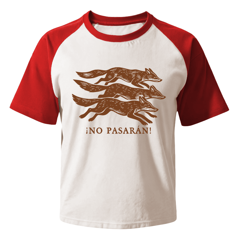 Modecanvas No Pasaran! Anti-Fascist Fox Raglan T-Shirt