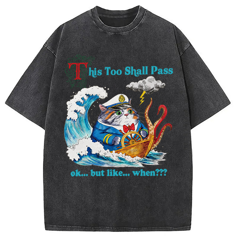 Modecanvas T His Too Shall Pass DTG Printing Washed T-Shirt