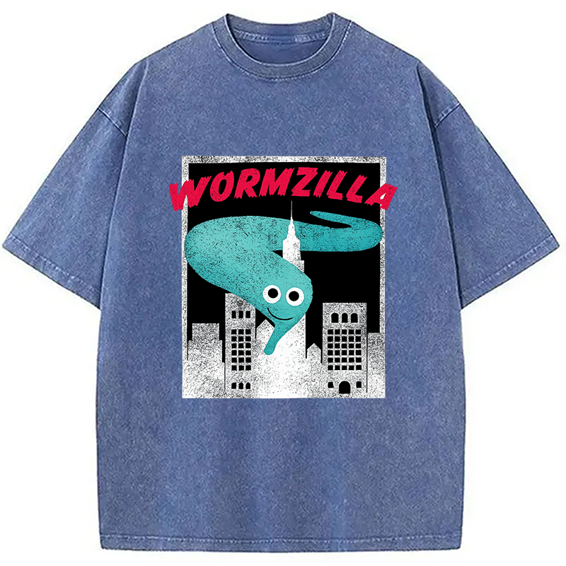 Modecanvas Worm On A String Meme Washed T-Shirt