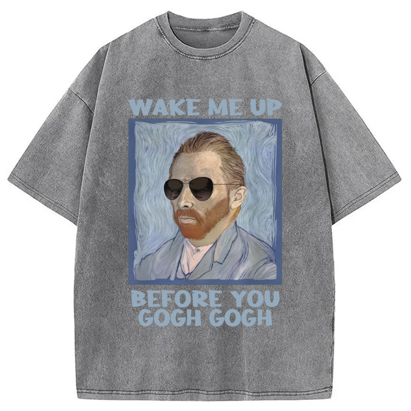 Modecanvas Artsy Van Gogh Meme Washed T-Shirt