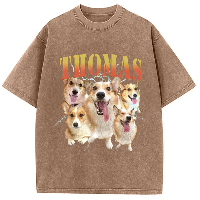 Modecanvas Funny Dog Meme Washed T-Shirt