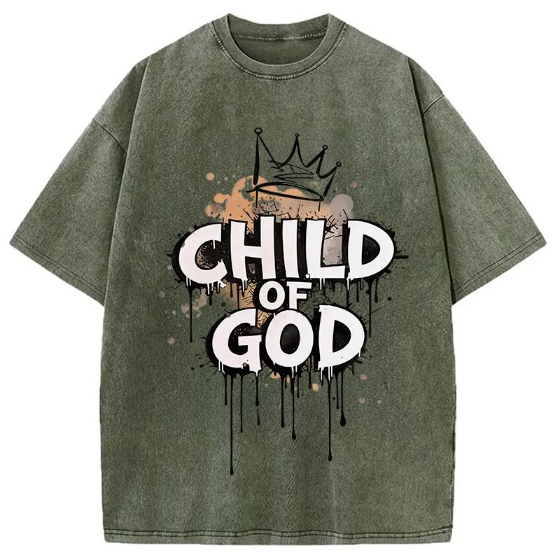 Modecanvas Child Of God DTG Printing Washed T-Shirt