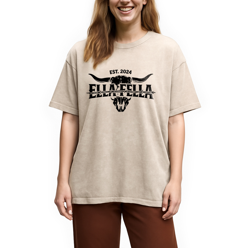 Modecanvas Ella Fella Plain DTG Printing Washed T-Shirt