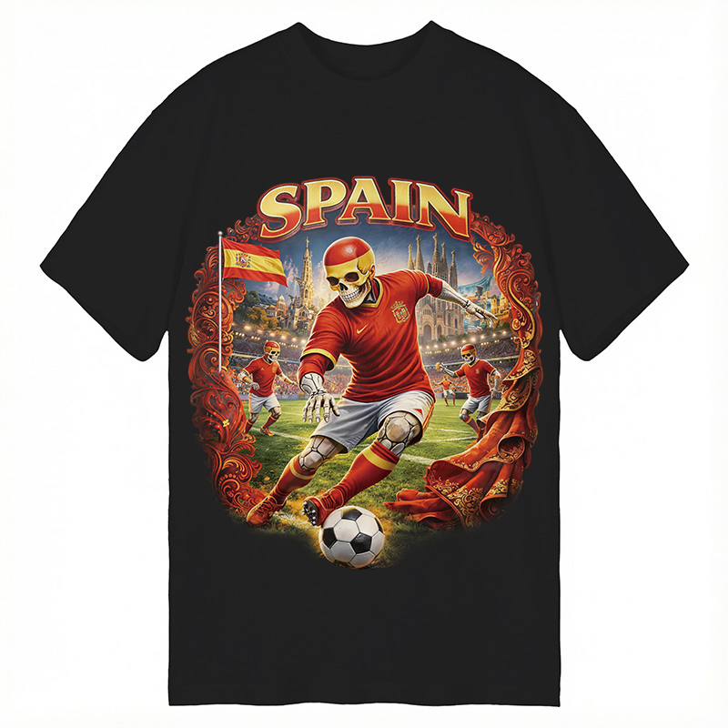 Modecanvas Spain Soccer Vintage DTG Printing Classic T-Shirt-modecanvas