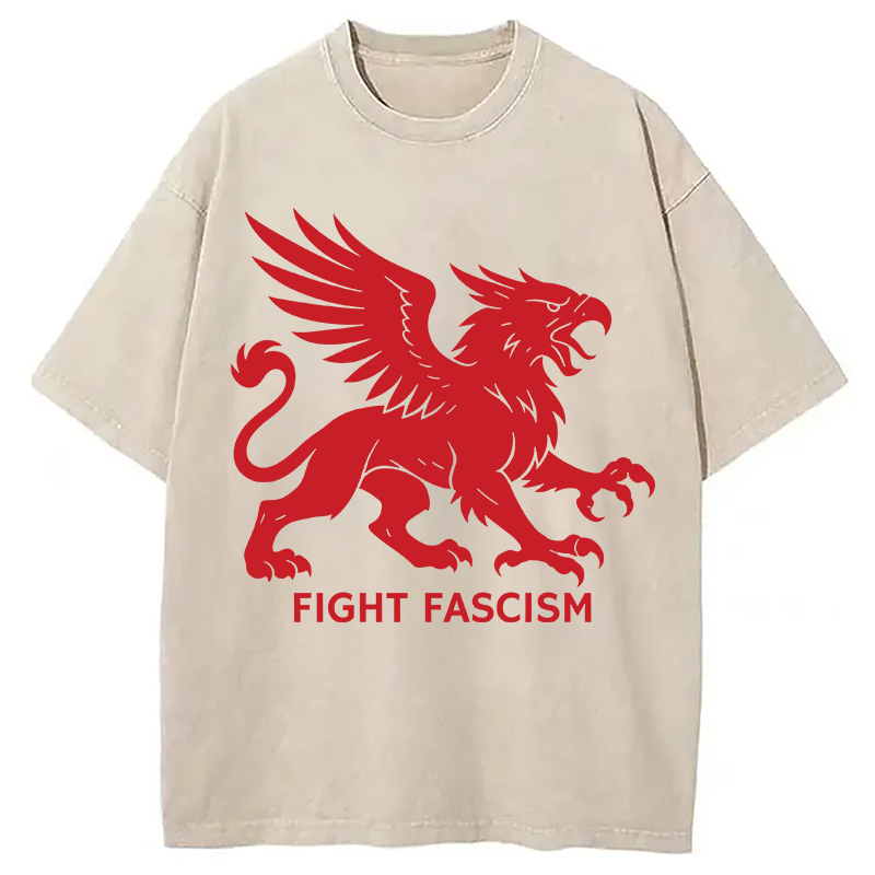 Modecanvas Fight Fascism DTG Printing Washed T-Shirt