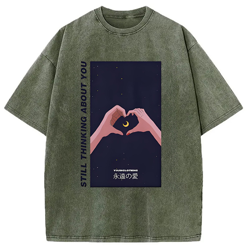 Modecanvas Still Thinking About You Washed T-Shirt