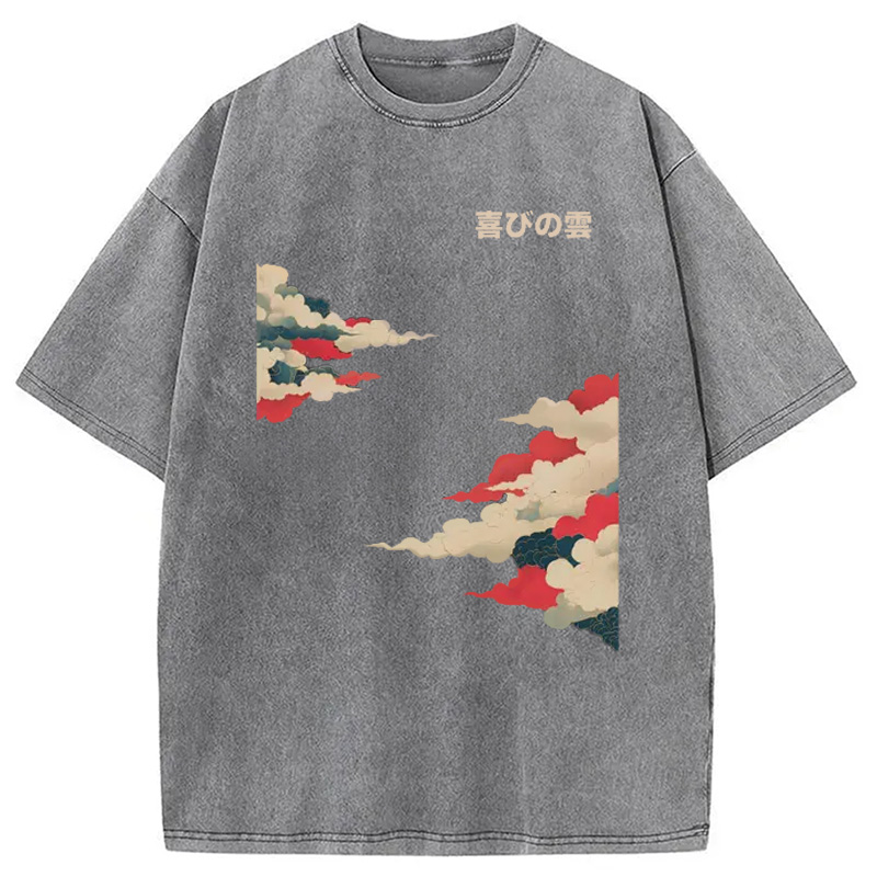 Modecanvas Japanese Clouds Washed T-Shirt