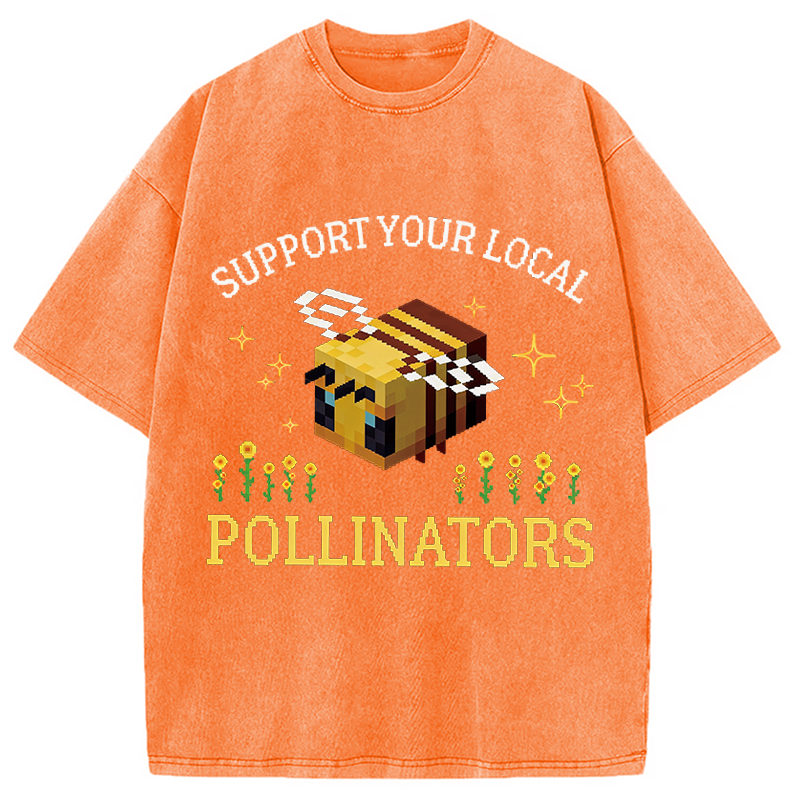 Modecanvas Support Your Local Pollinators DTG Printing Washed T-Shirt