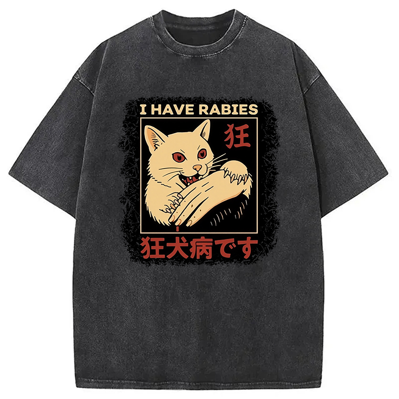 Modecanvas I Have Rabies Washed T-Shirt