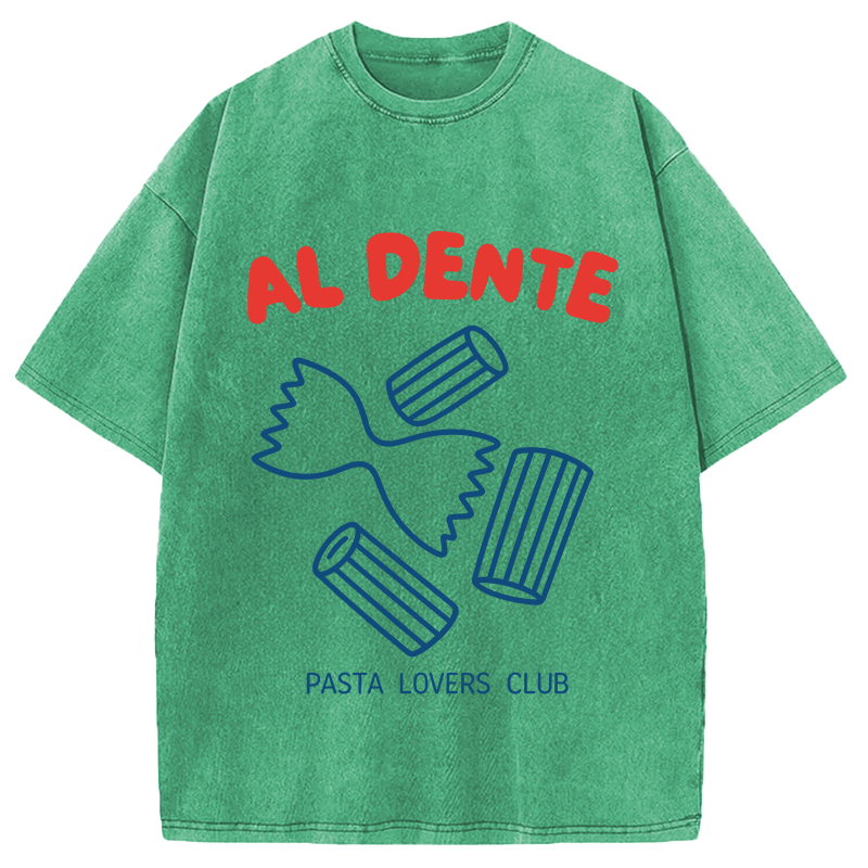 Modecanvas Al Dente Pasta Club DTG Printing Washed T-Shirt