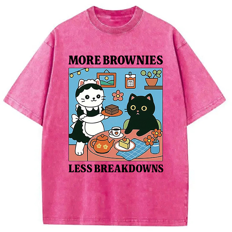 Modecanvas Cat Dessert Shop Washed T-Shirt