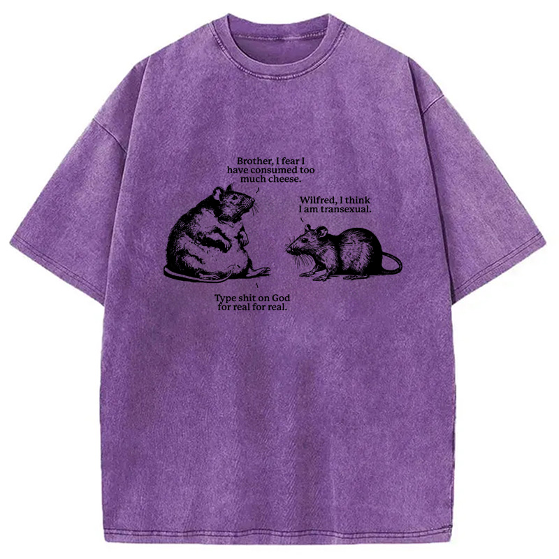 Modecanvas Rats Too Much Cheese Washed T-Shirt