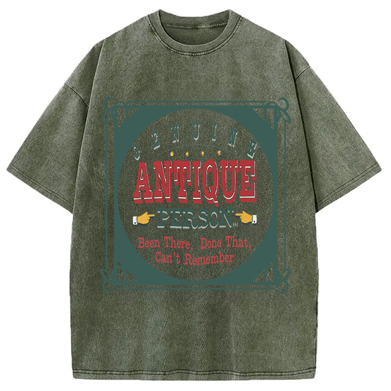 Modecanvas Genuine Antique Person Funny Slogan DTG Printing Washed T-Shirt