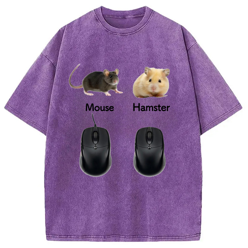 Modecanvas Mouse Hamster Meme Washed T-Shirt