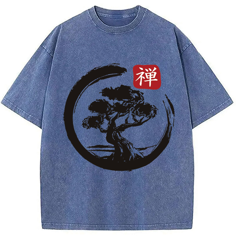Modecanvas Enso Circle Bonsai Washed T-Shirt