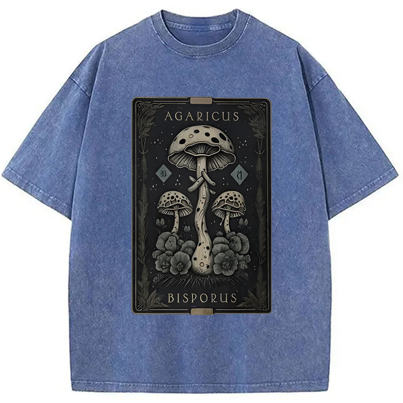 Modecanvas Mushroom Forest Vintage Tarot Washed T-Shirt