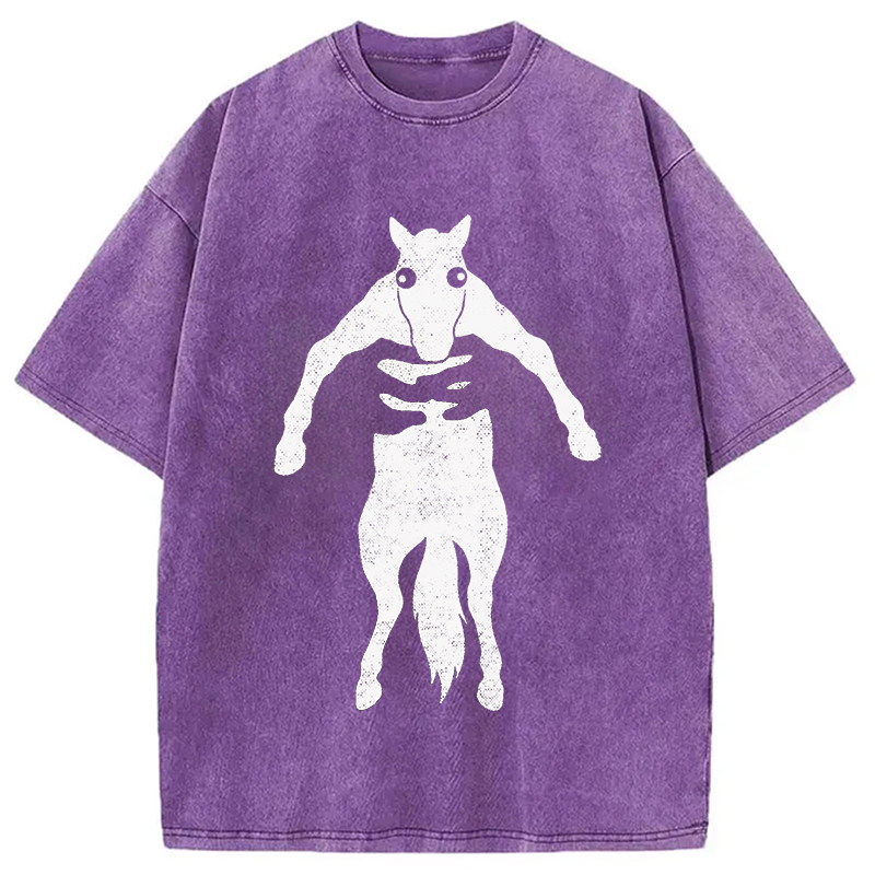 Modecanvas Hold Your Horse DTG Printing Washed T-Shirt