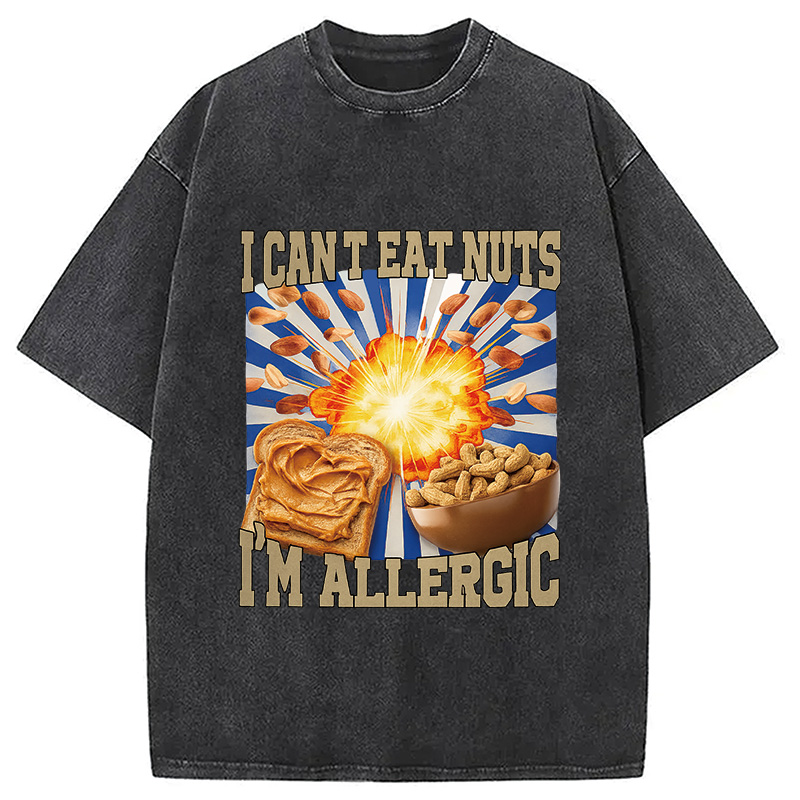 Modecanvas Allergy Nut Intolerance Washed T-Shirt