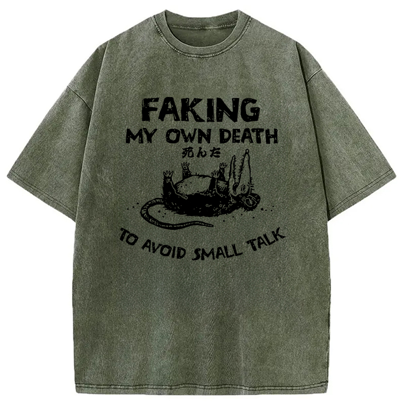 Modecanvas Faking My Own Death Washed T-Shirt