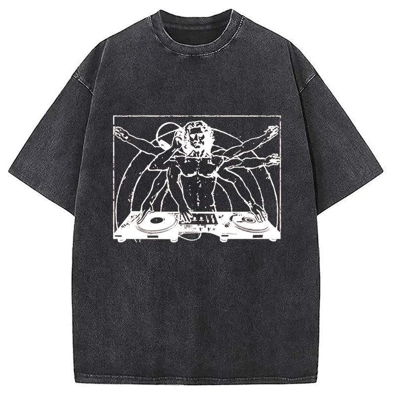 Modecanvas Da Vinci Cool DJ Washed T-Shirt