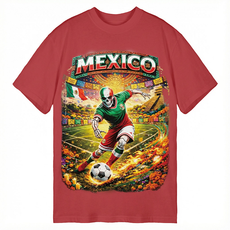 Modecanvas Mexico Skull Soccer DTG Printing Classic T-Shirt-modecanvas