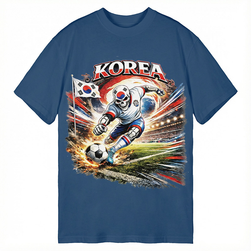 Modecanvas Korea Soccer Vintage DTG Printing Classic T-Shirt-modecanvas