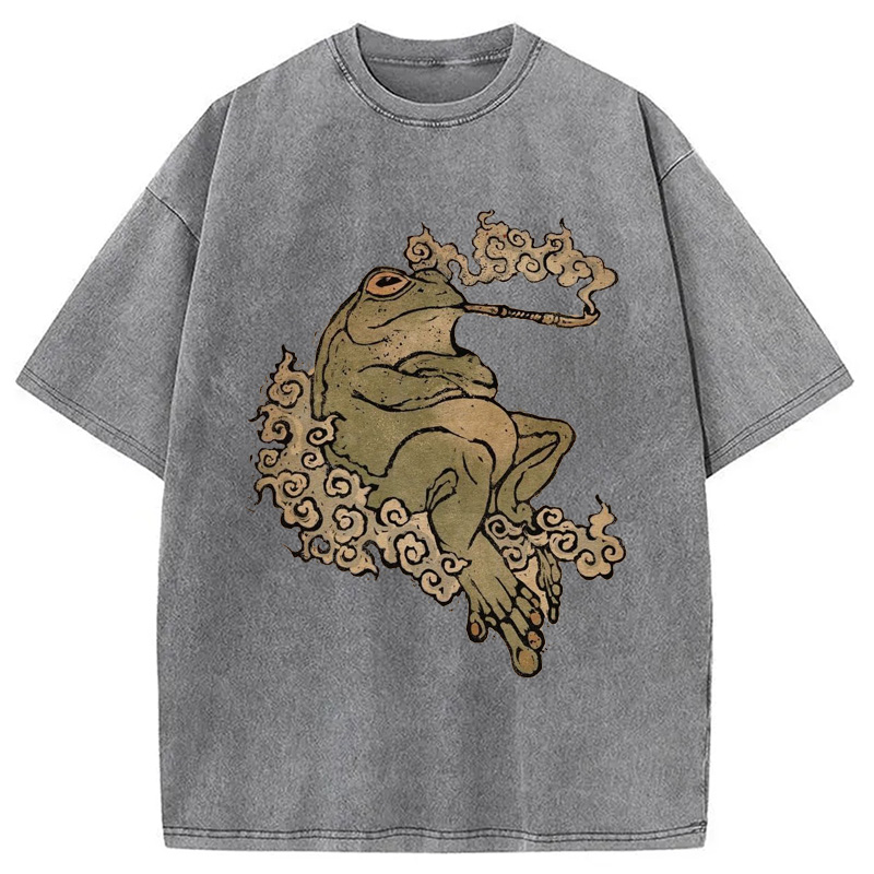 Modecanvas Self-Love Tattoo Frog Washed T-Shirt