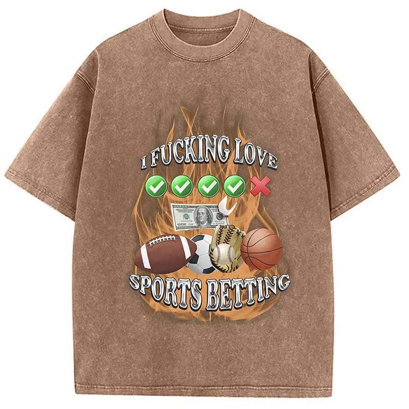 Modecanvas Sports Betting DTG Printing Washed T-Shirt