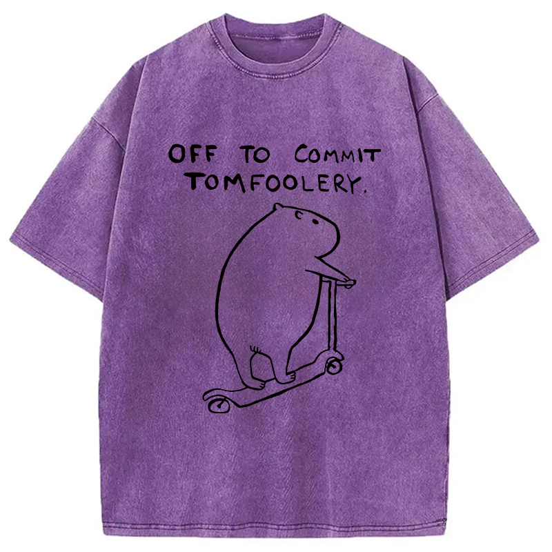 Modecanvas Capybara Is Ready Washed T-Shirt