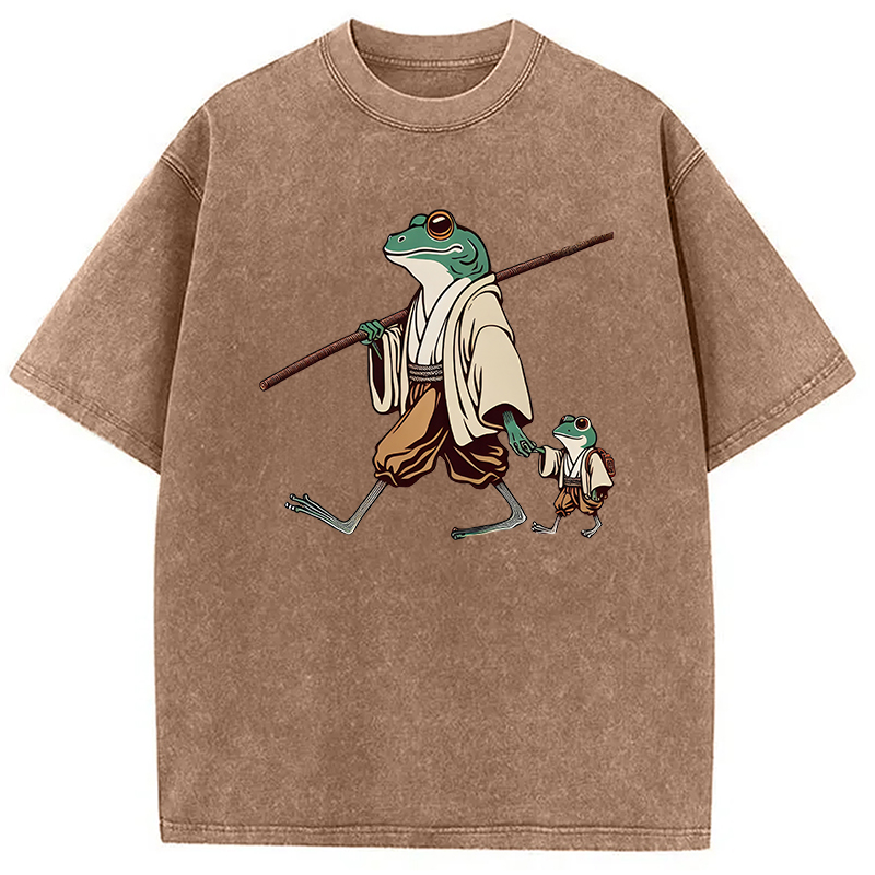 Modecanvas Big Hand Holding Little Hand DTG Printing Washed T-Shirt