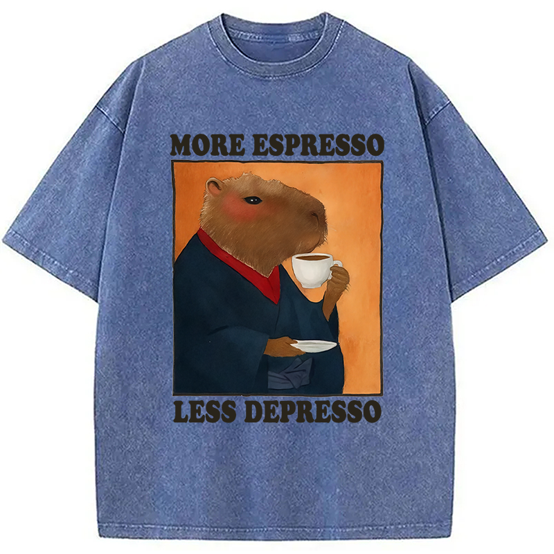 Modecanvas Elegant Capybara Washed T-Shirt