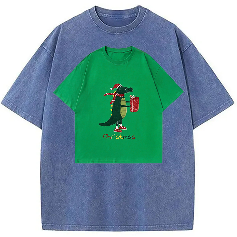 Modecanvas Gift Crocodile Shirt Of DTG Printing Washed T-Shirt