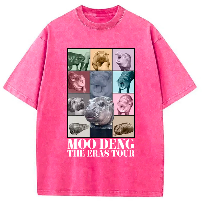 Modecanvas Moodeng Hippo The Era Tour Washed T-Shirt
