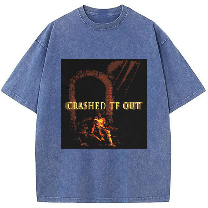 Modecanvas CRASHED TF OUT DTG Printing Washed T-Shirt-modecanvas