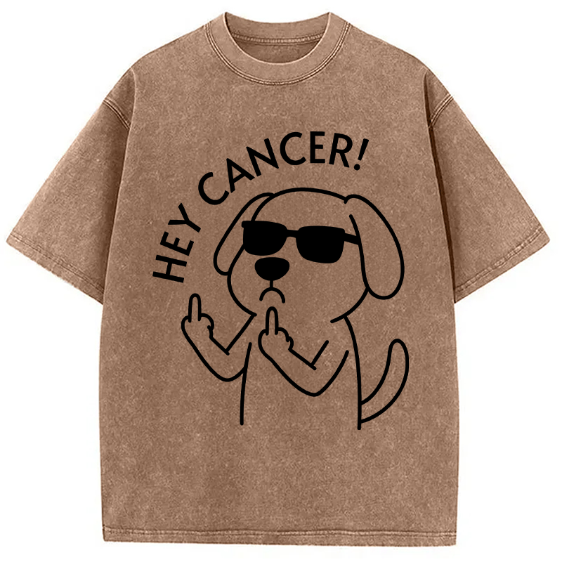 Modecanvas Hey Dog Cancer DTG Printing Washed T-Shirt
