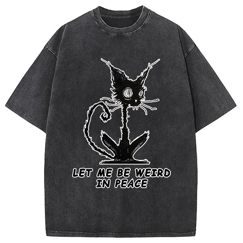 Modecanvas Cat Gradually Became Strange Washed T-Shirt