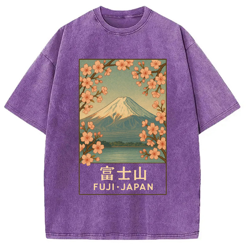 Modecanvas Sakura Fuji Japan Washed T-Shirt